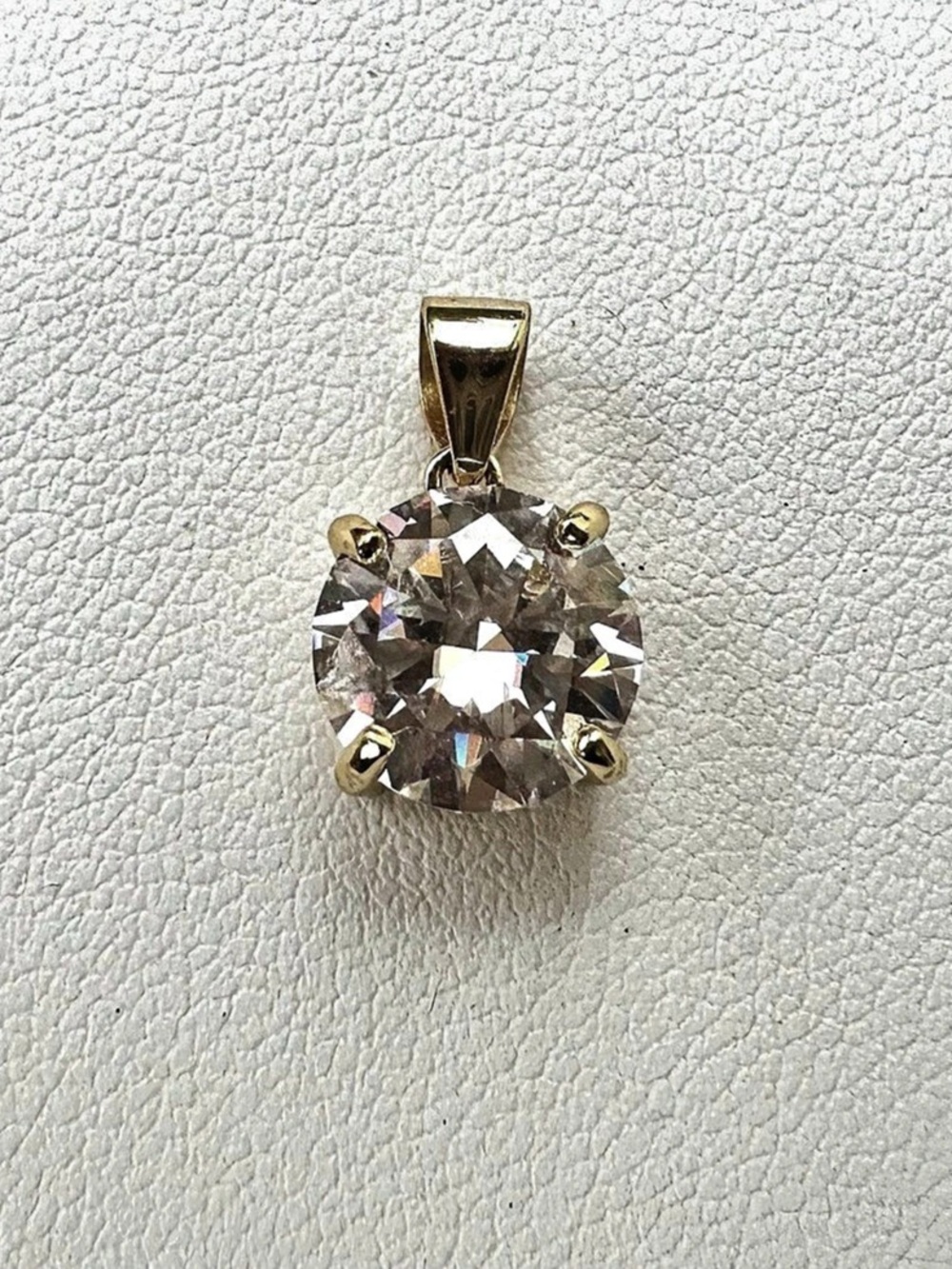 3 Carat Moissanite Solitaire Pendant, 18k Gold Vermeil, BRAND NEW